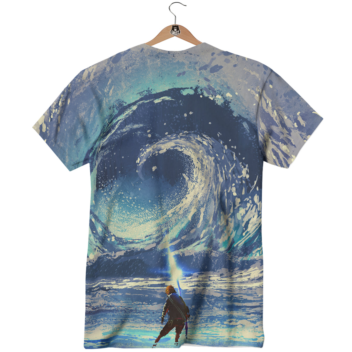 Swirling Sea Watercolor Print T-Shirt-grizzshop