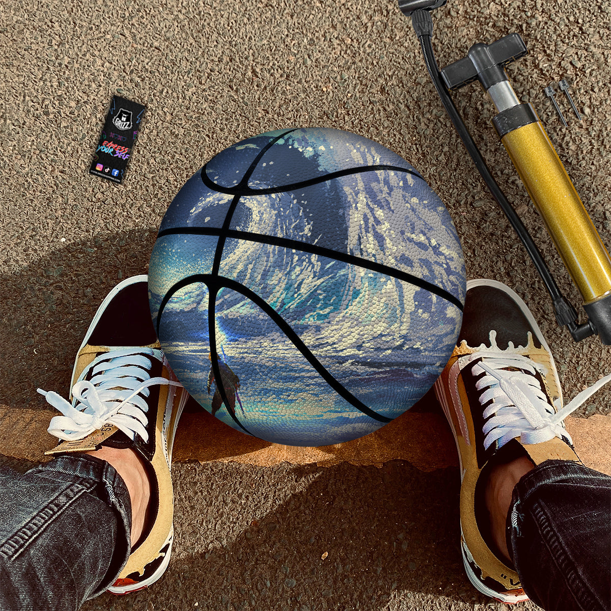Swirling Sea Watercolor Print Basketball
