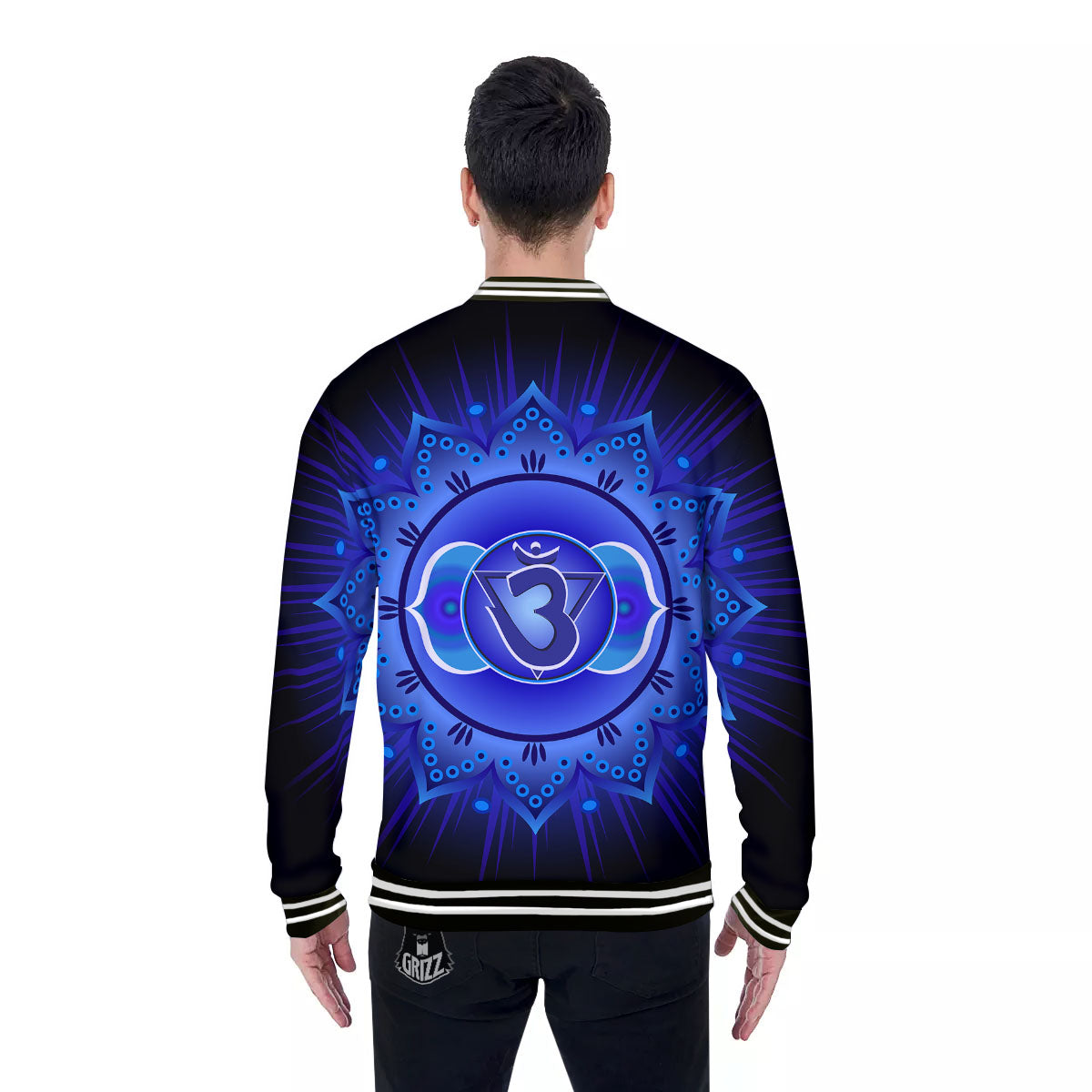Symbol Ajna Chakra Print Baseball Jacket-grizzshop
