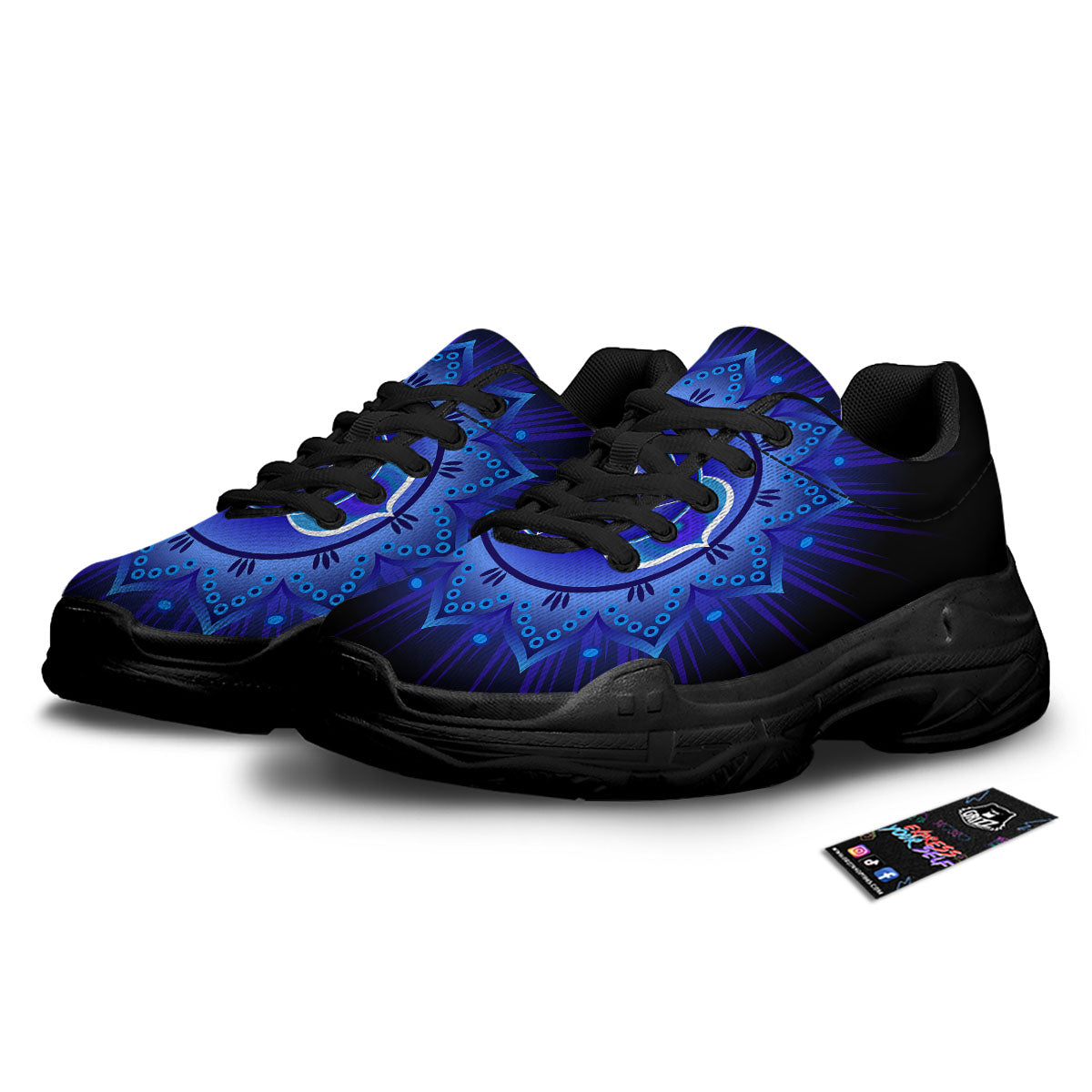 Symbol Ajna Chakra Print Black Chunky Shoes-grizzshop