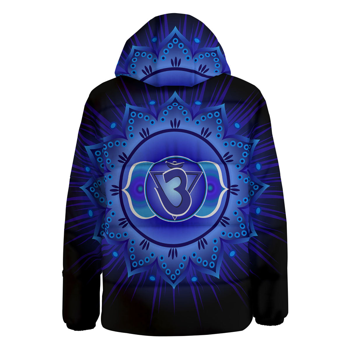 Symbol Ajna Chakra Print Down Jacket-grizzshop