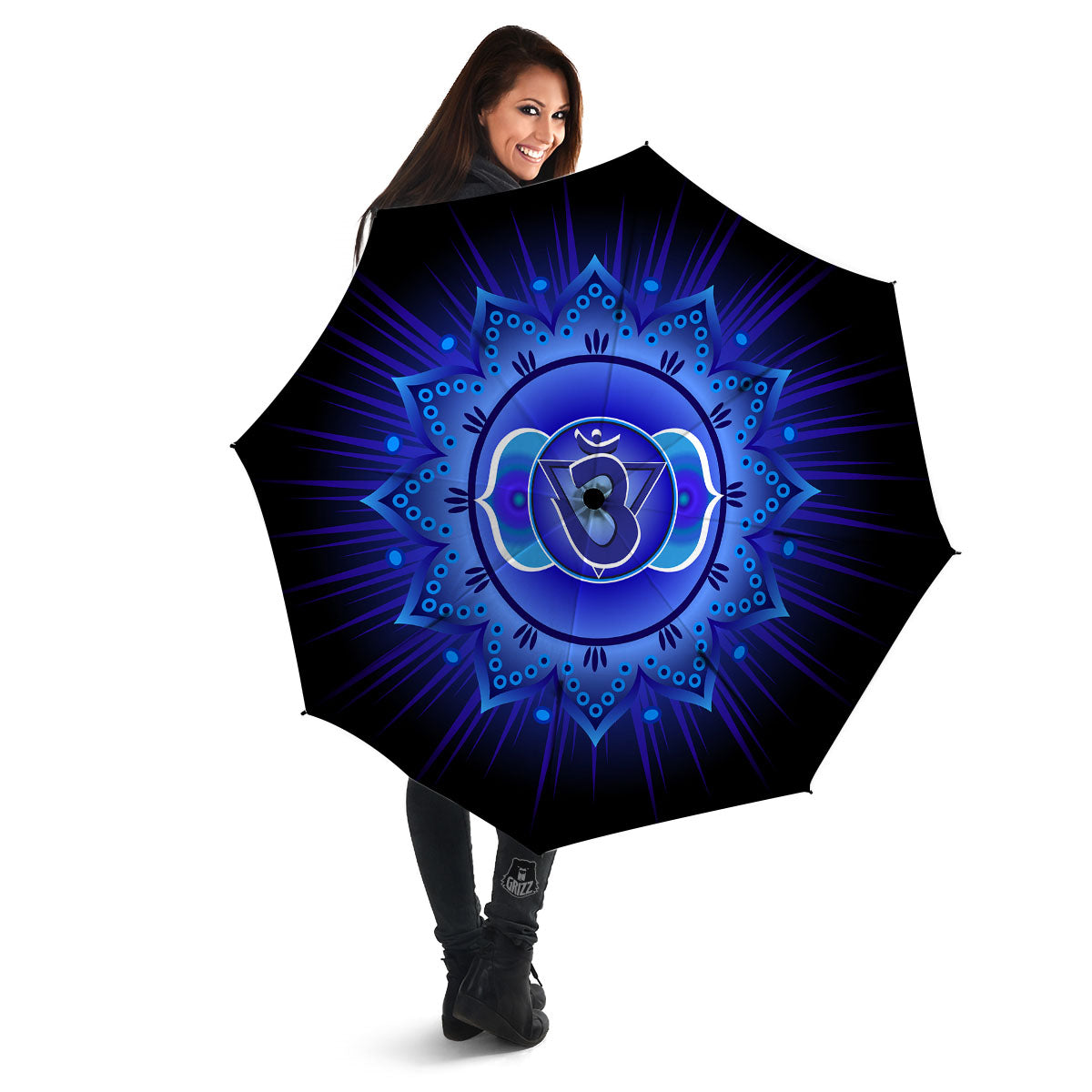 Symbol Ajna Chakra Print Umbrella-grizzshop