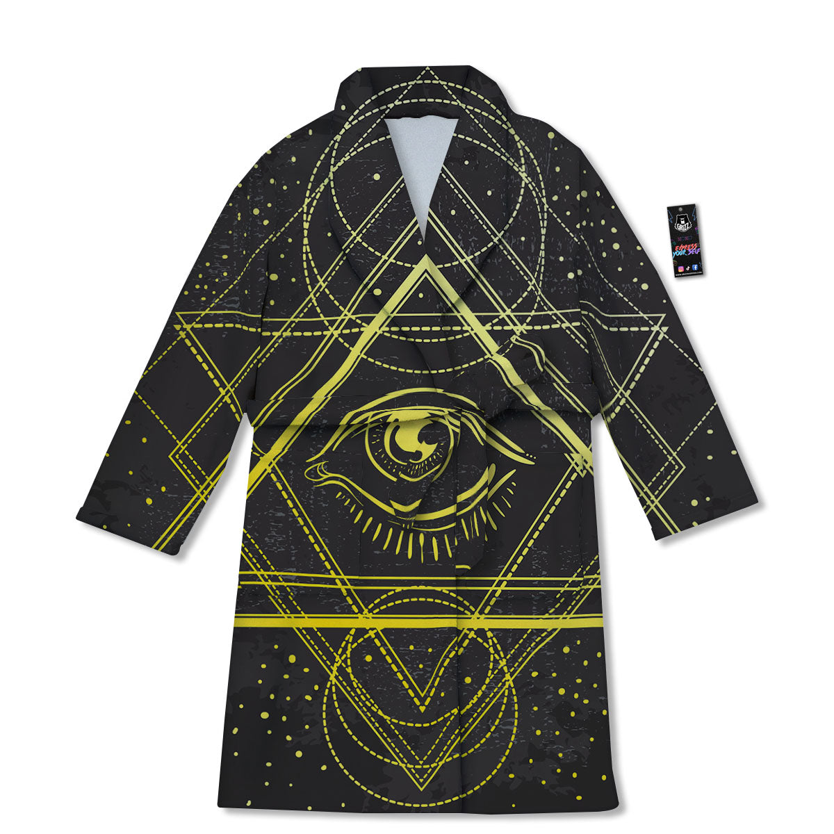 Symbol All Seeing Eye Print Bathrobe-grizzshop