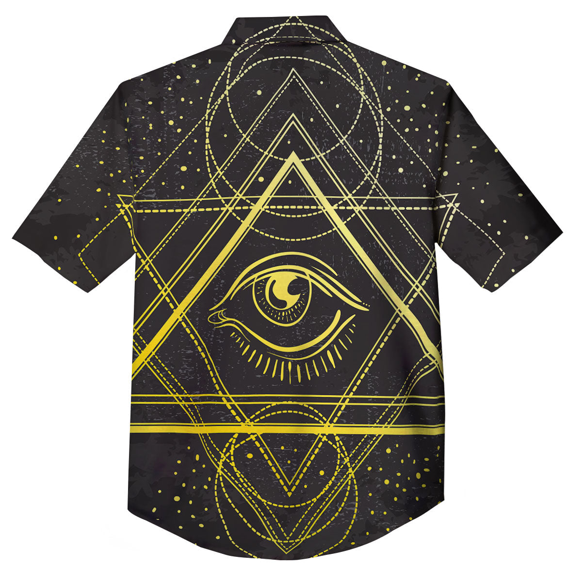 Symbol All Seeing Eye Print Button Up Shirt-grizzshop