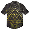 Symbol All Seeing Eye Print Button Up Shirt-grizzshop