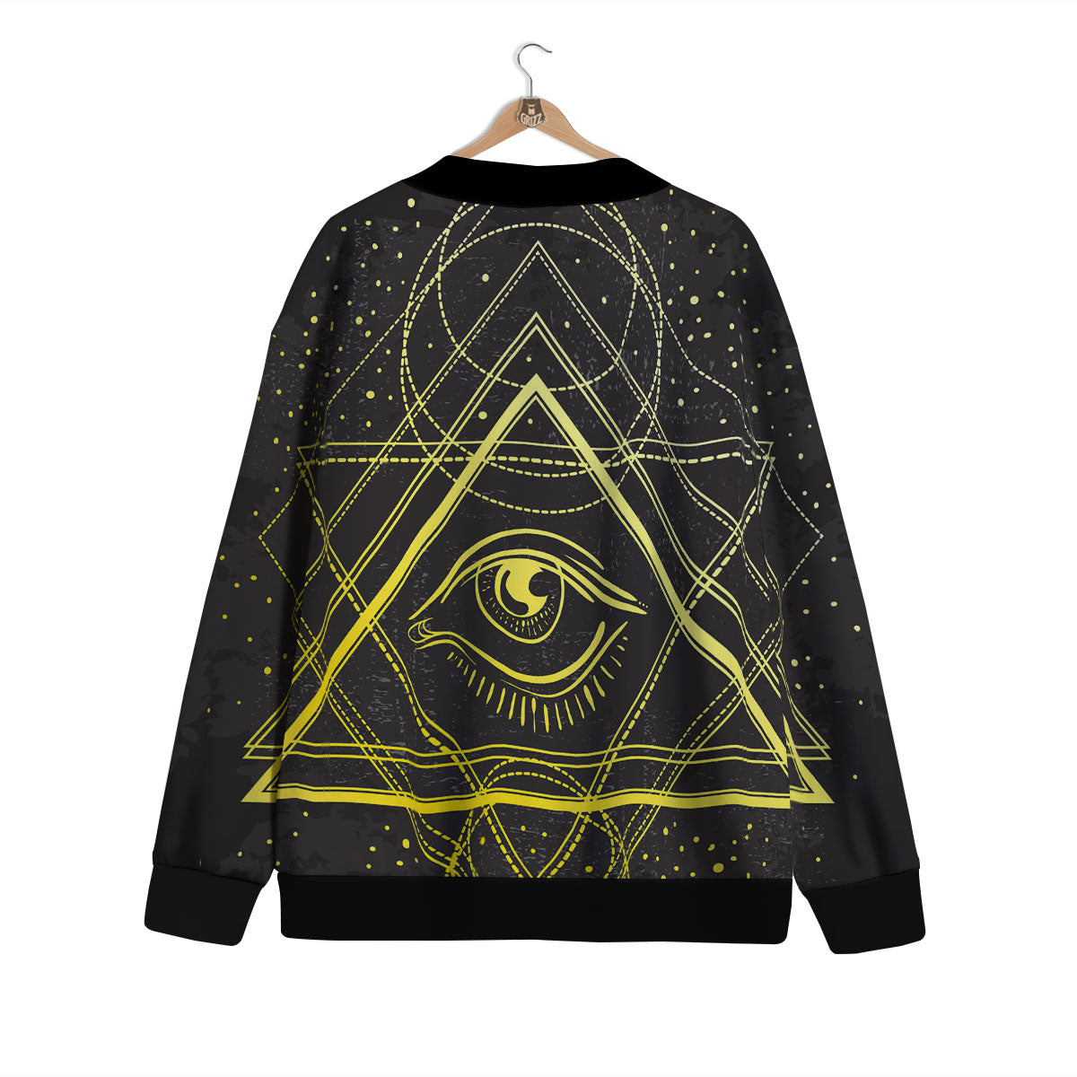 Symbol All Seeing Eye Print Cardigan-grizzshop