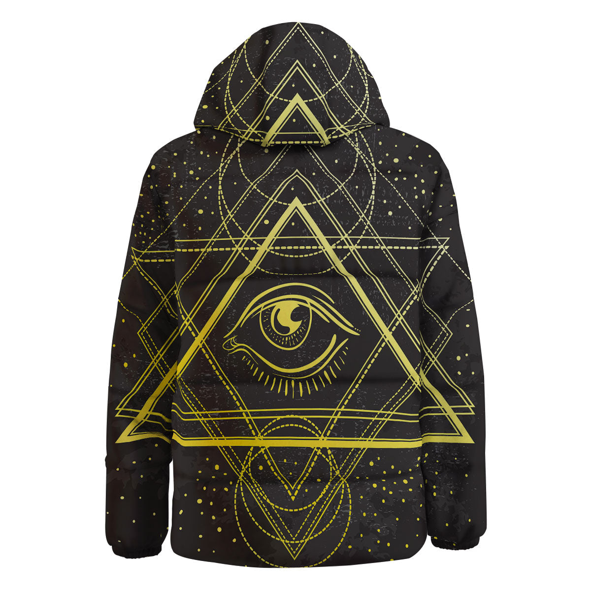 Symbol All Seeing Eye Print Down Jacket-grizzshop
