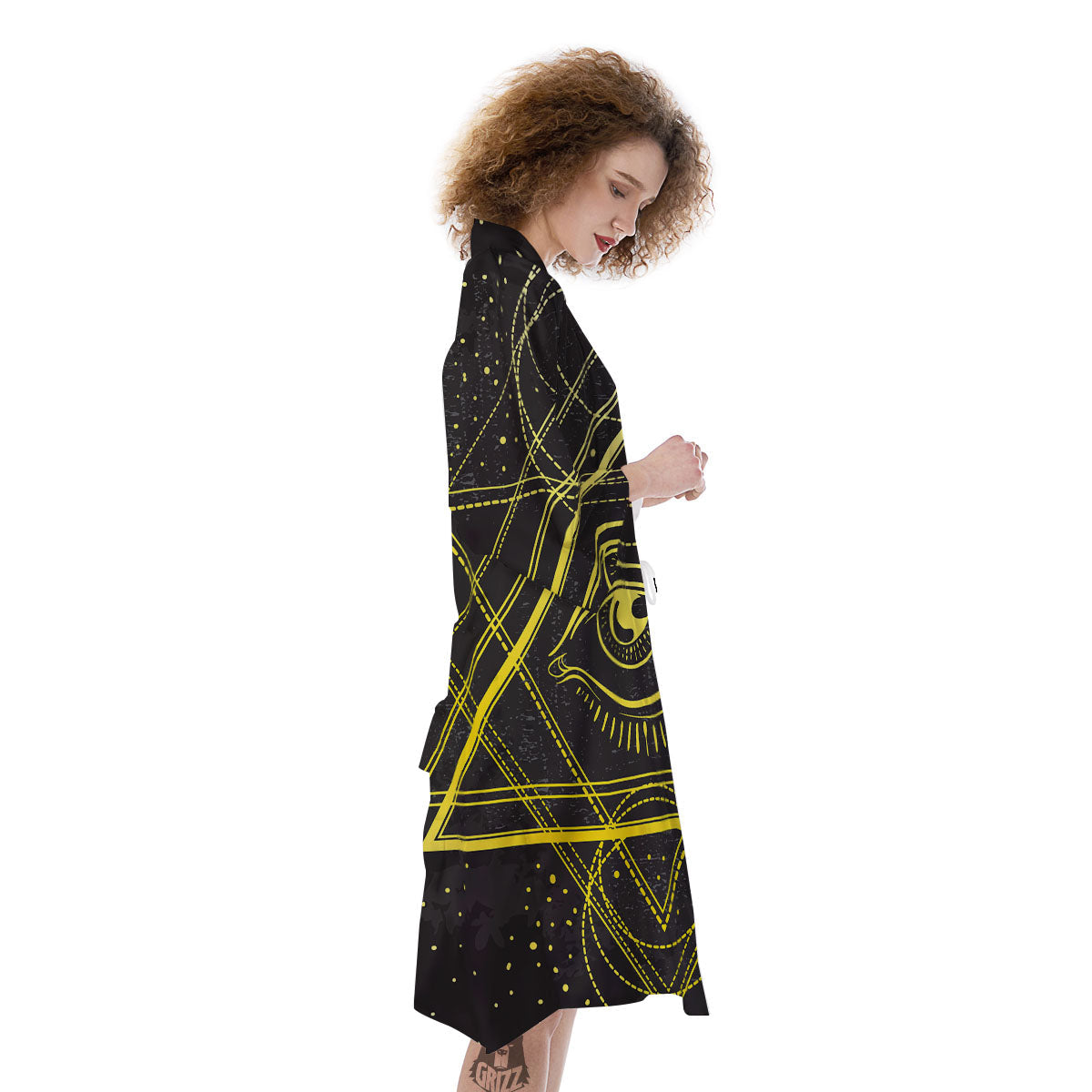 Symbol All Seeing Eye Print Kimono-grizzshop