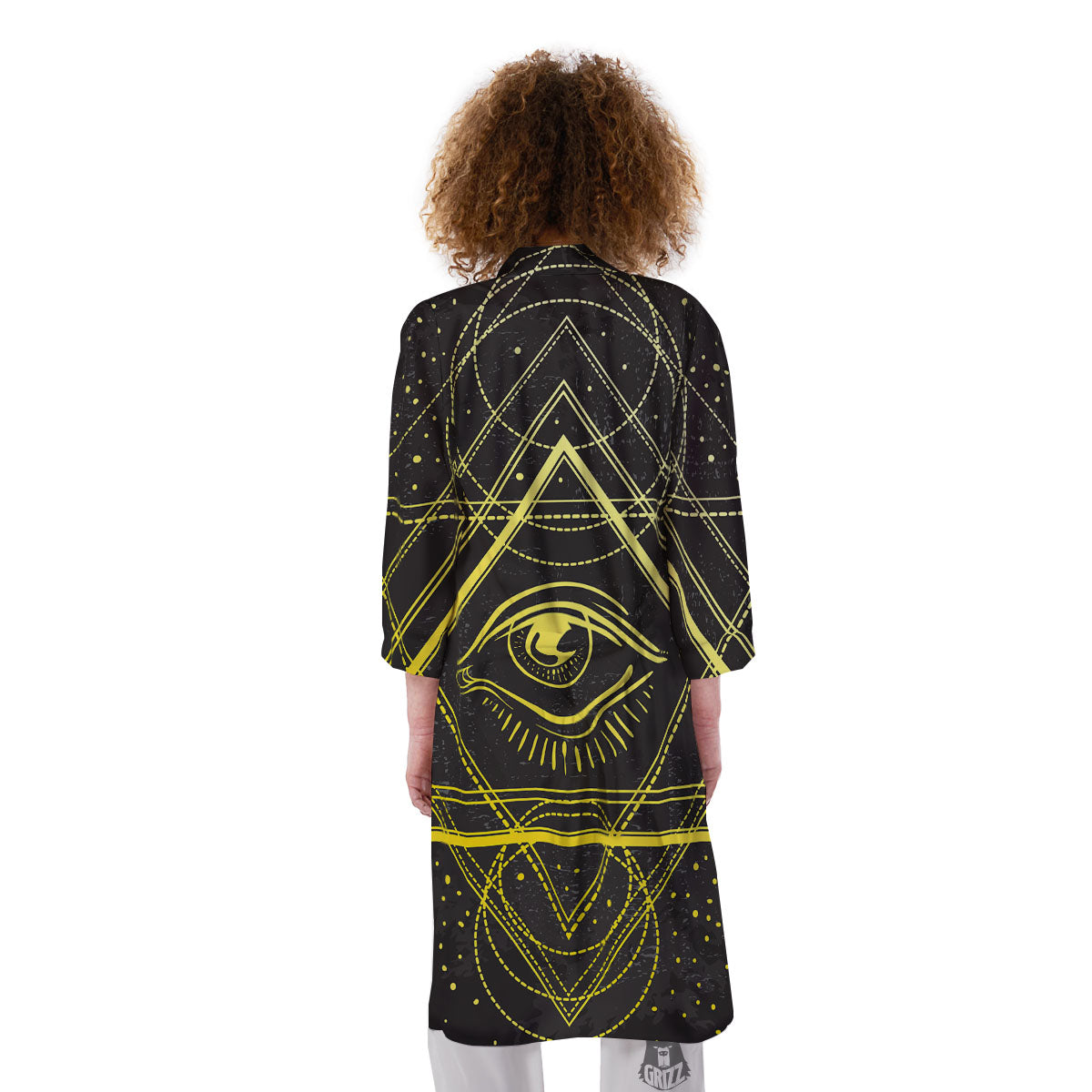 Symbol All Seeing Eye Print Kimono-grizzshop