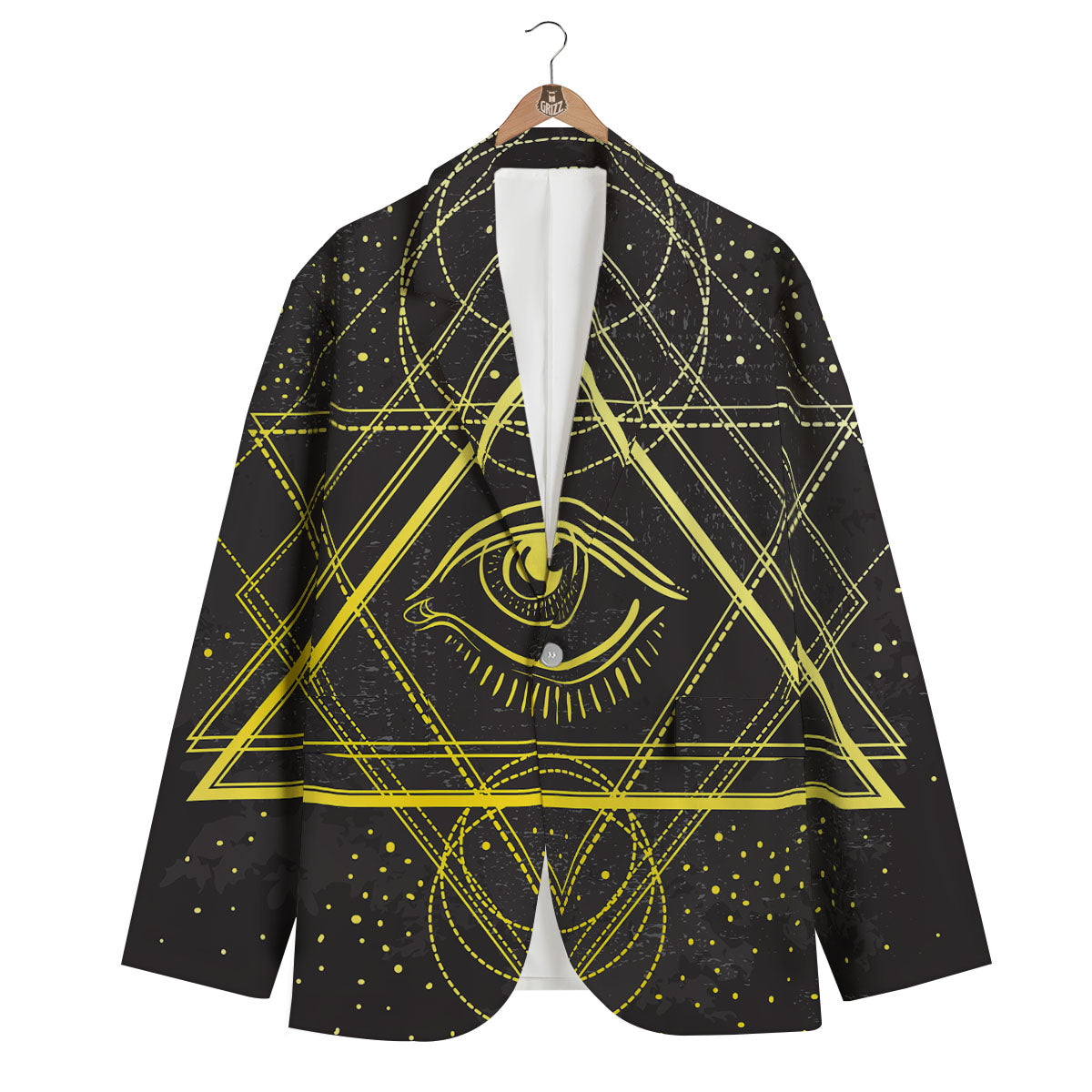 Symbol All Seeing Eye Print Men's Blazer-grizzshop