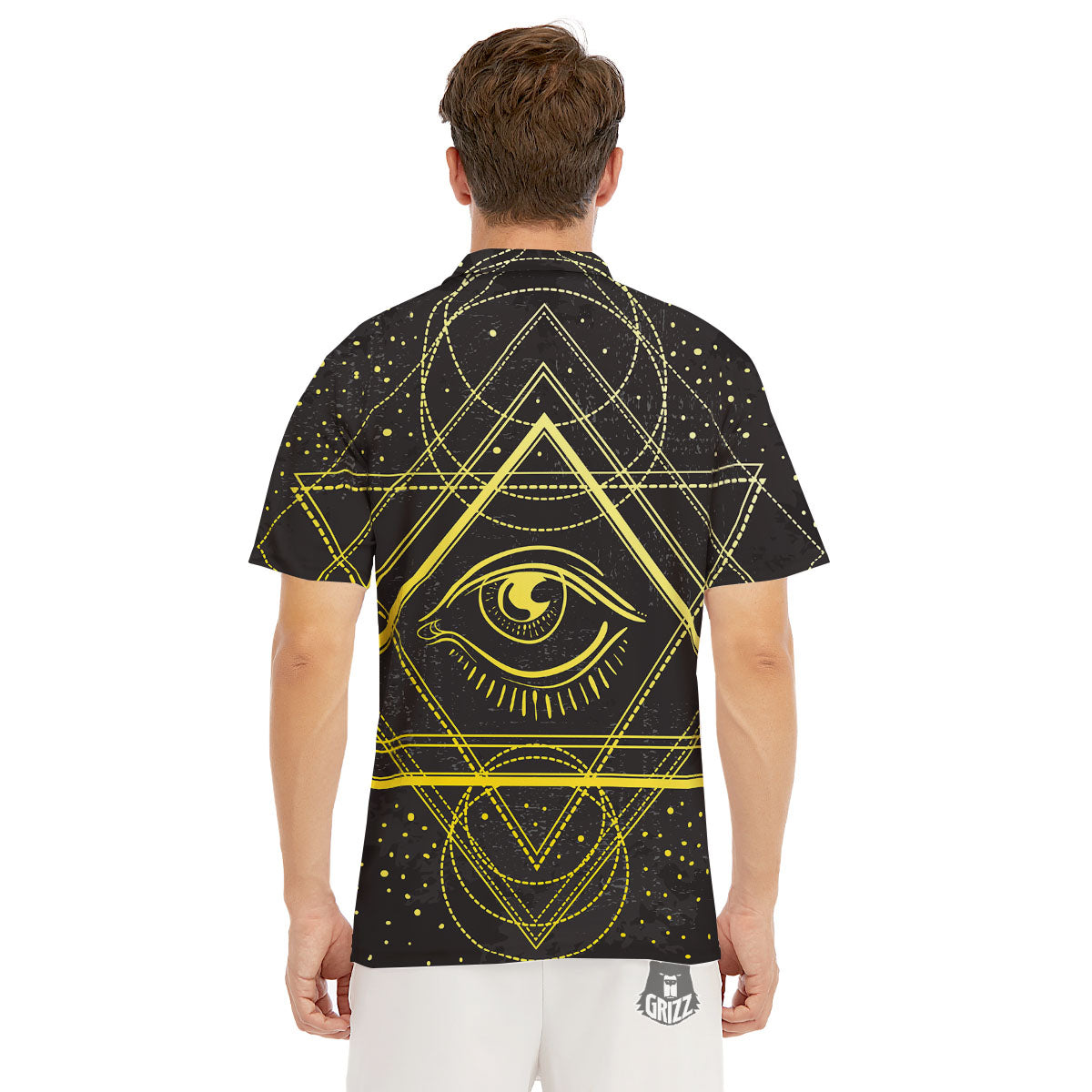 Symbol All Seeing Eye Print Men's Golf Shirts-grizzshop