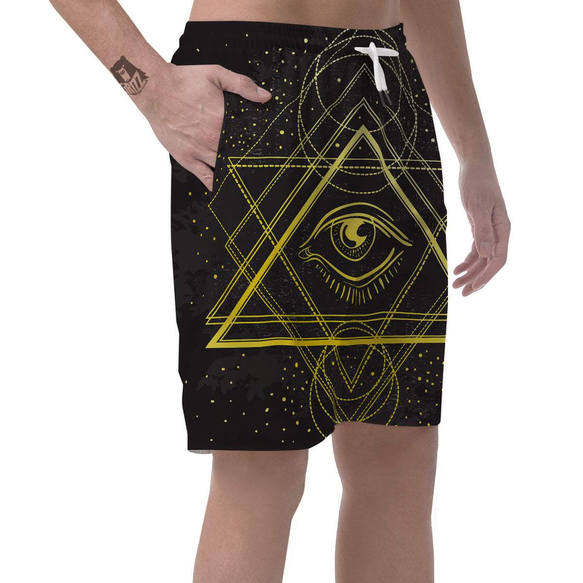Symbol All Seeing Eye Print Men's Shorts-grizzshop