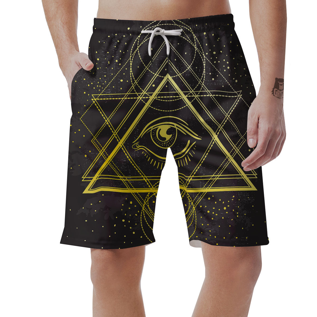 Symbol All Seeing Eye Print Men's Shorts-grizzshop