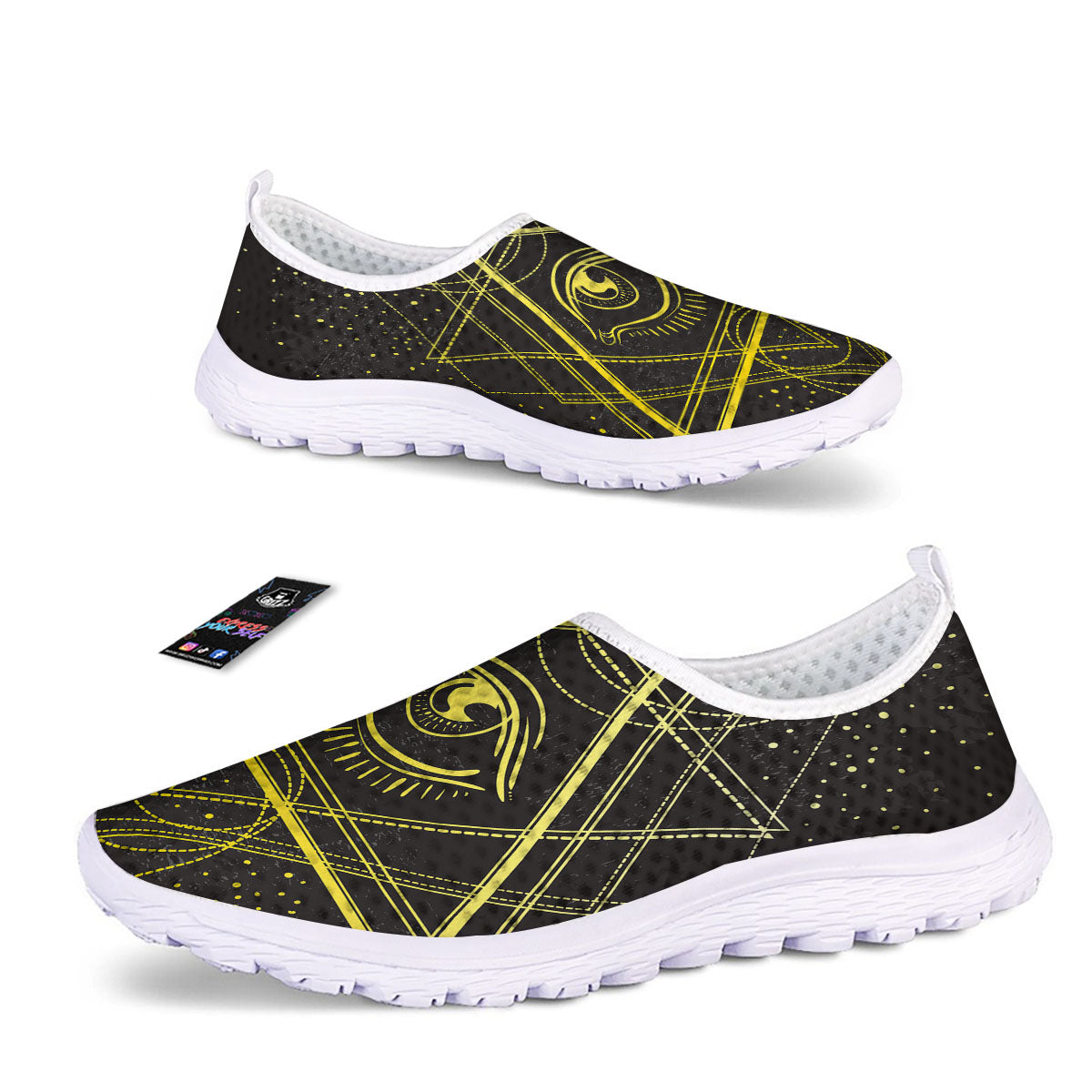 Symbol All Seeing Eye Print Nurse Shoes-grizzshop