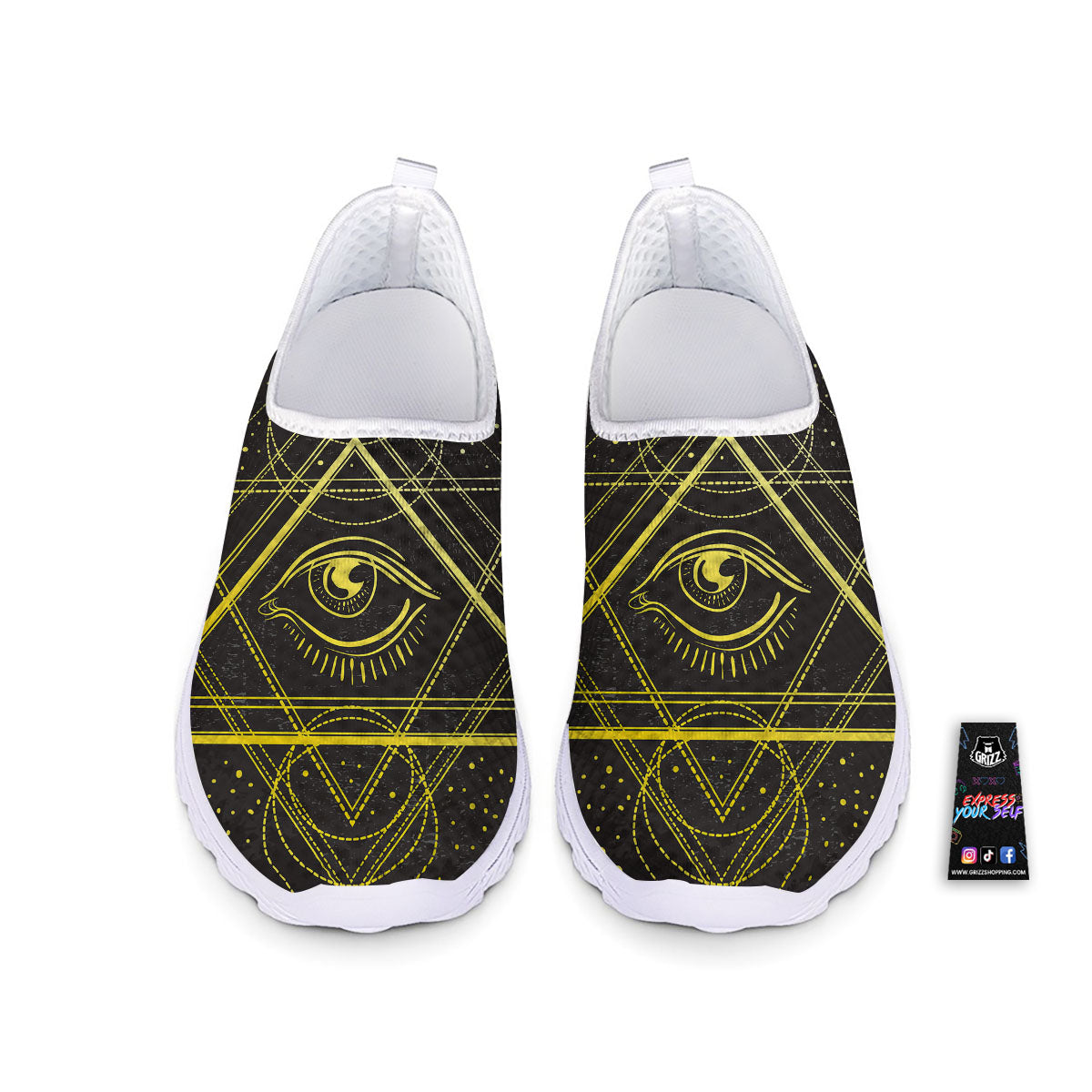 Symbol All Seeing Eye Print Nurse Shoes-grizzshop