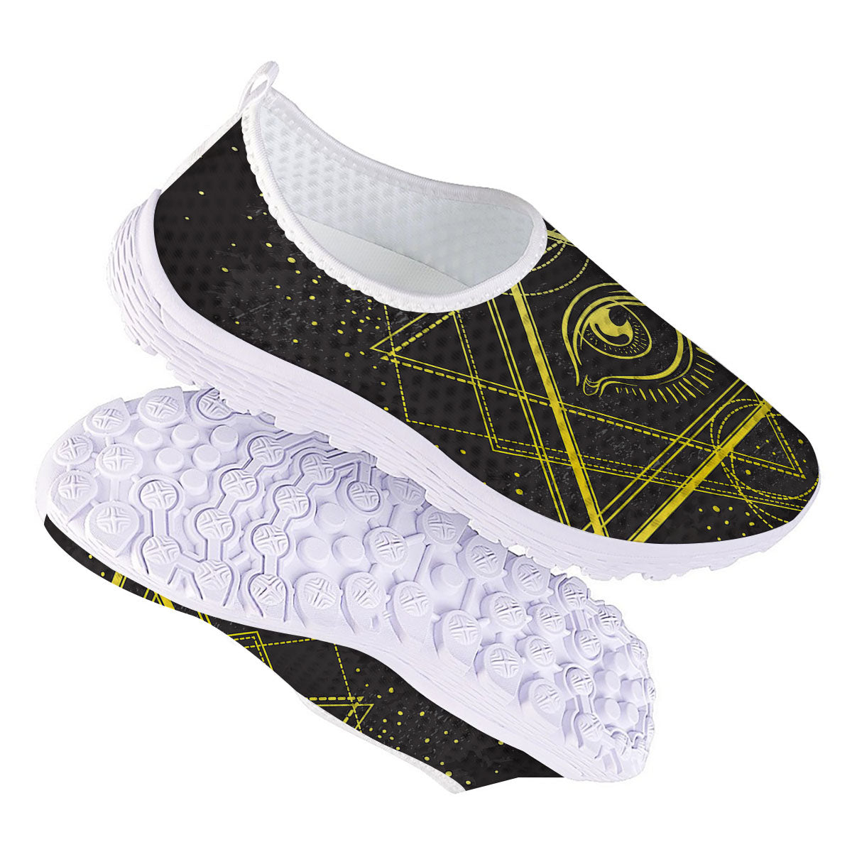 Symbol All Seeing Eye Print Nurse Shoes-grizzshop
