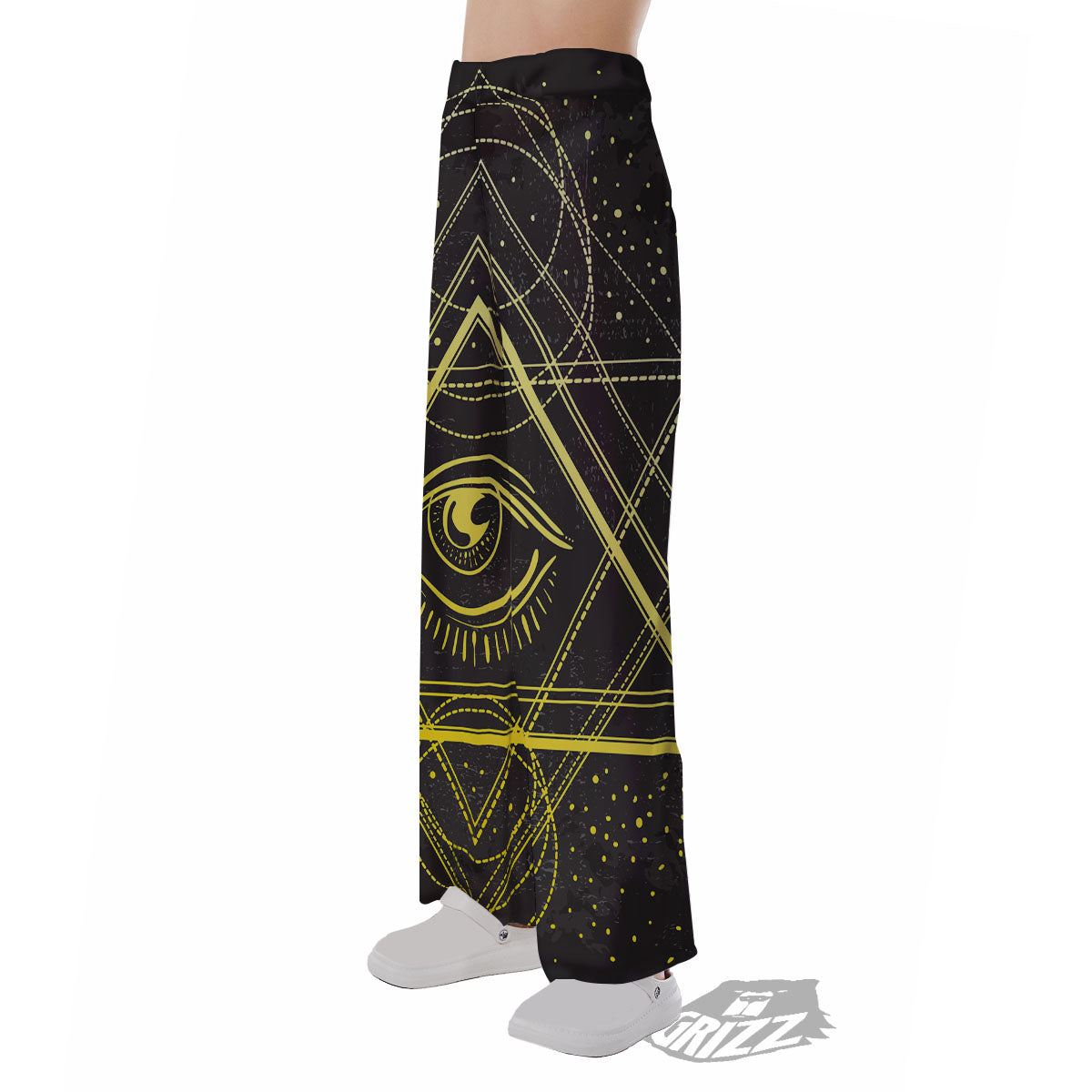 Symbol All Seeing Eye Print Pajama Pants-grizzshop