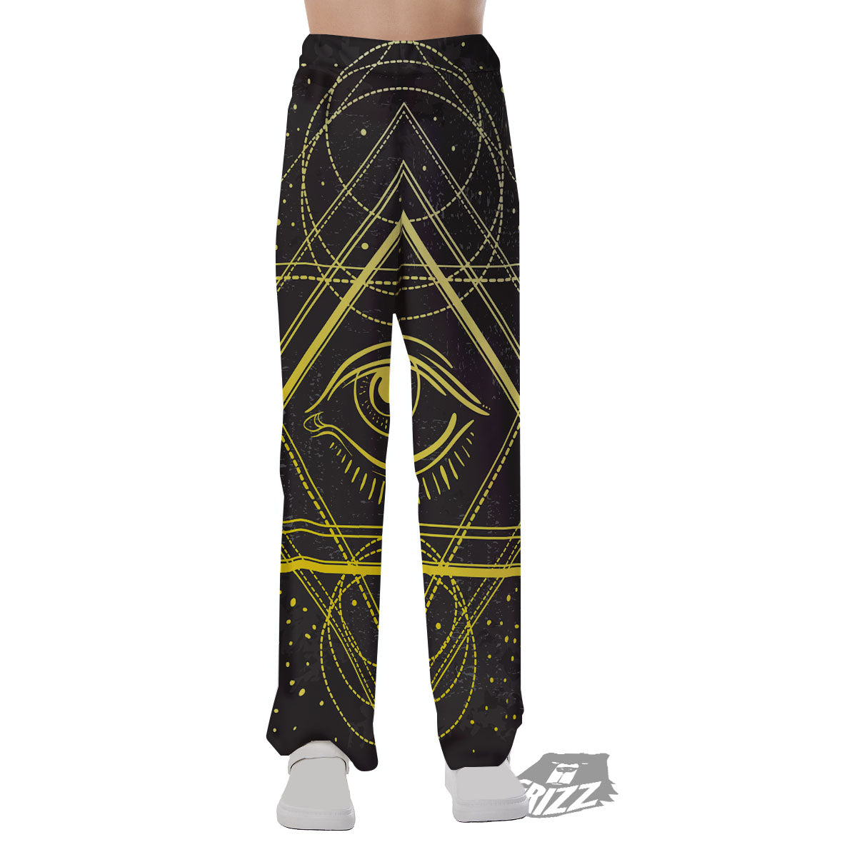 Symbol All Seeing Eye Print Pajama Pants-grizzshop