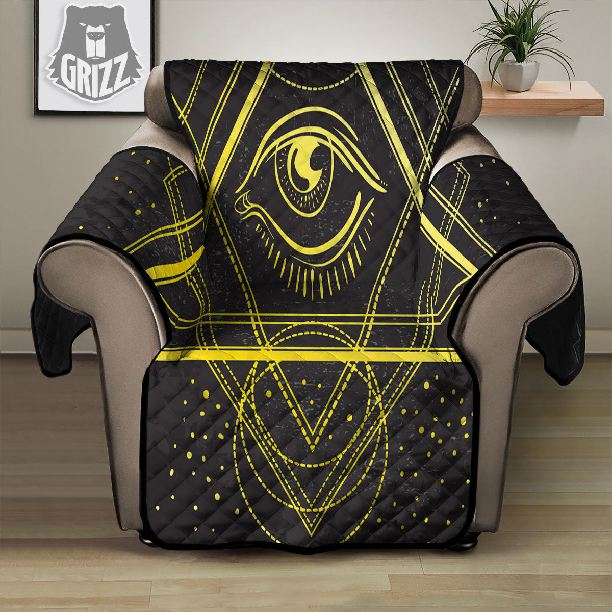 Symbol All Seeing Eye Print Recliner Protector-grizzshop