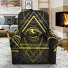 Symbol All Seeing Eye Print Recliner Slipcover-grizzshop