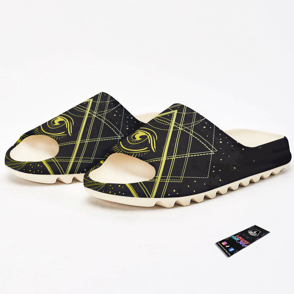 Symbol All Seeing Eye Print Sandals-grizzshop