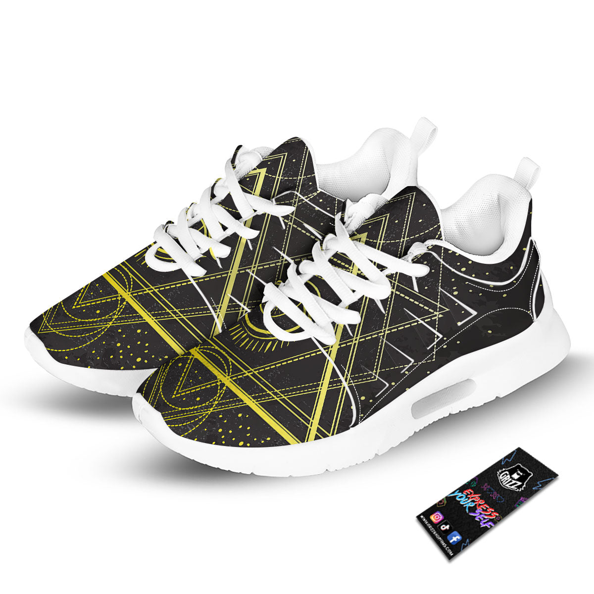 Symbol All Seeing Eye Print Tennis Shoes-grizzshop