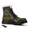 Symbol All Seeing Eye Print Winter Boots-grizzshop