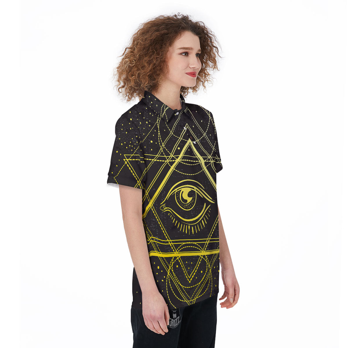 Symbol All Seeing Eye Print Women's Golf Shirts-grizzshop