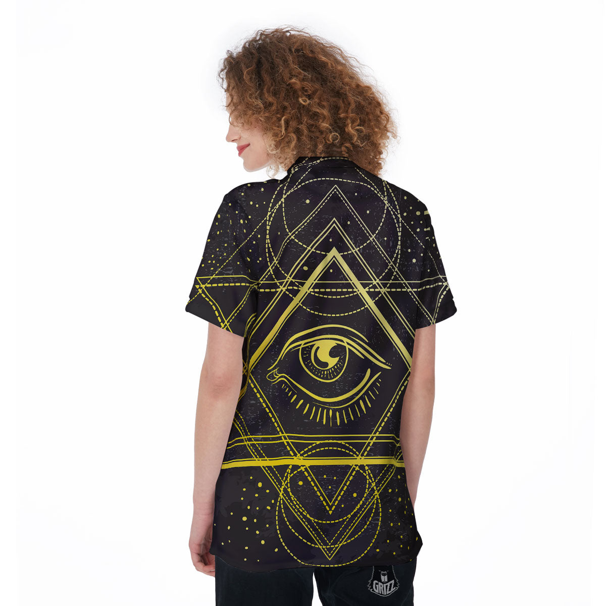 Symbol All Seeing Eye Print Women's Golf Shirts-grizzshop