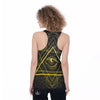 Symbol All Seeing Eye Print Women's Racerback Tank Top-grizzshop