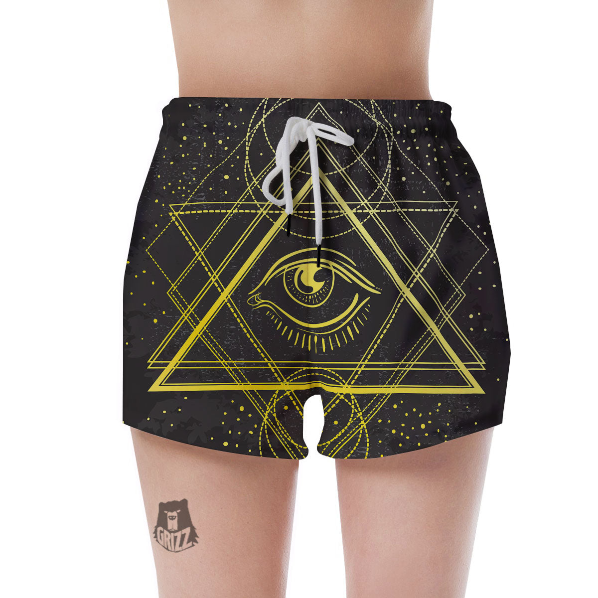 Symbol All Seeing Eye Print Women's Shorts-grizzshop