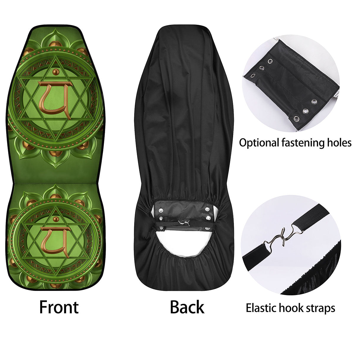 Symbol Anahata Chakra Print Car Seat Covers-grizzshop