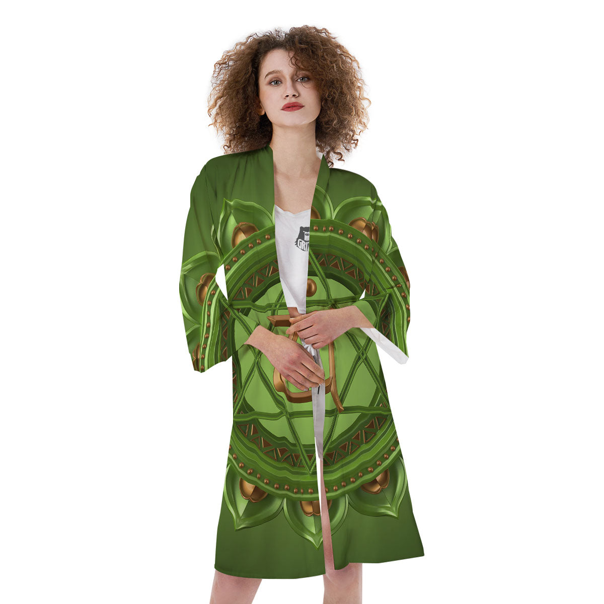 Symbol Anahata Chakra Print Kimono-grizzshop