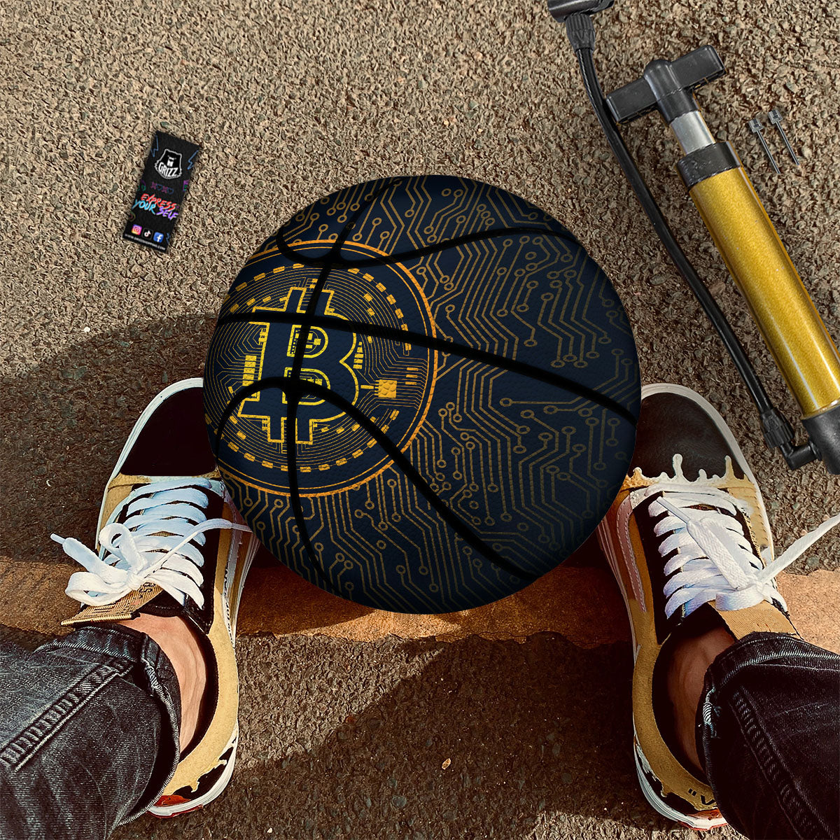 Symbol Bitcoin Crypto Print Basketball-grizzshop