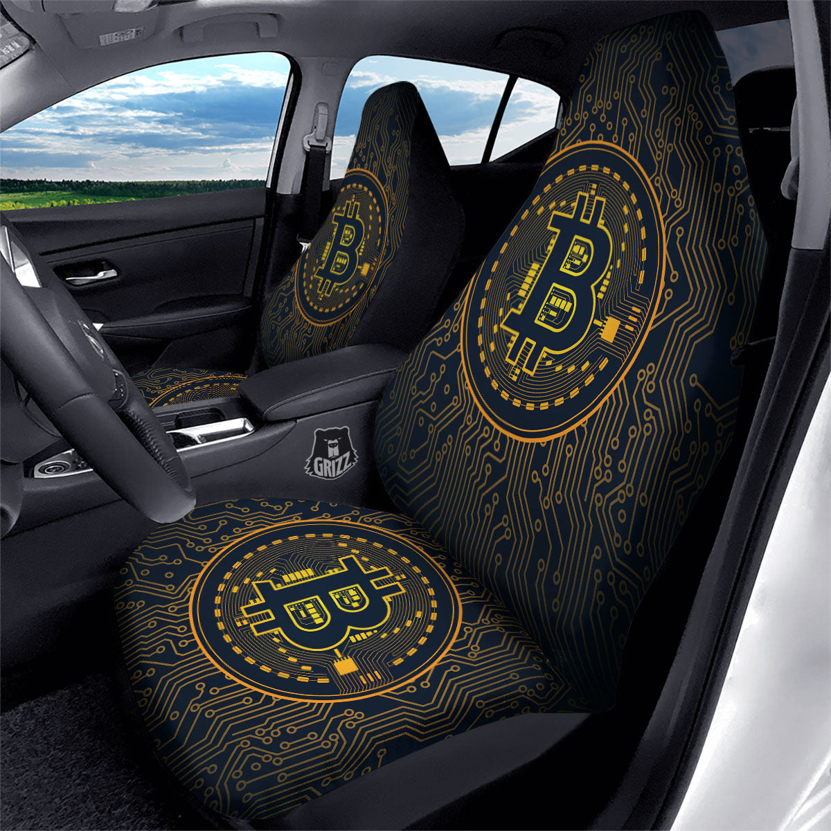 Symbol Bitcoin Crypto Print Car Seat Covers-grizzshop