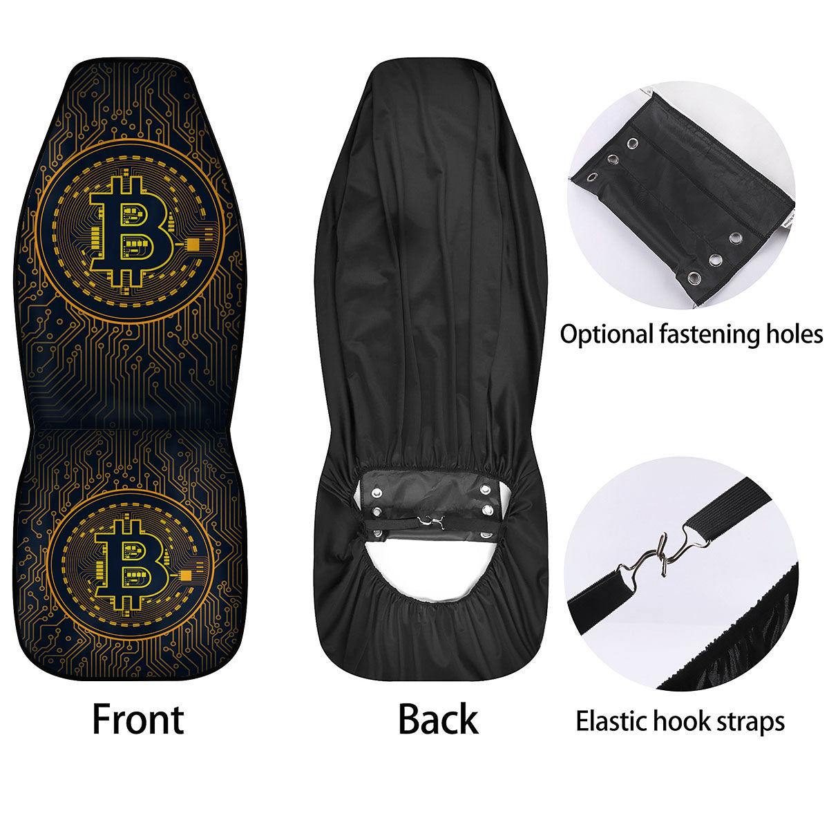 Symbol Bitcoin Crypto Print Car Seat Covers-grizzshop