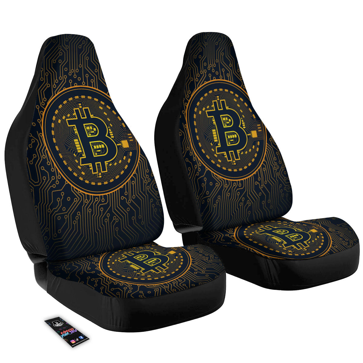 Symbol Bitcoin Crypto Print Car Seat Covers-grizzshop