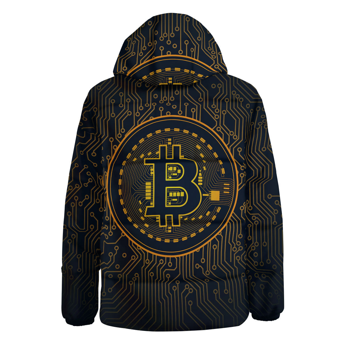 Symbol Bitcoin Crypto Print Down Jacket-grizzshop