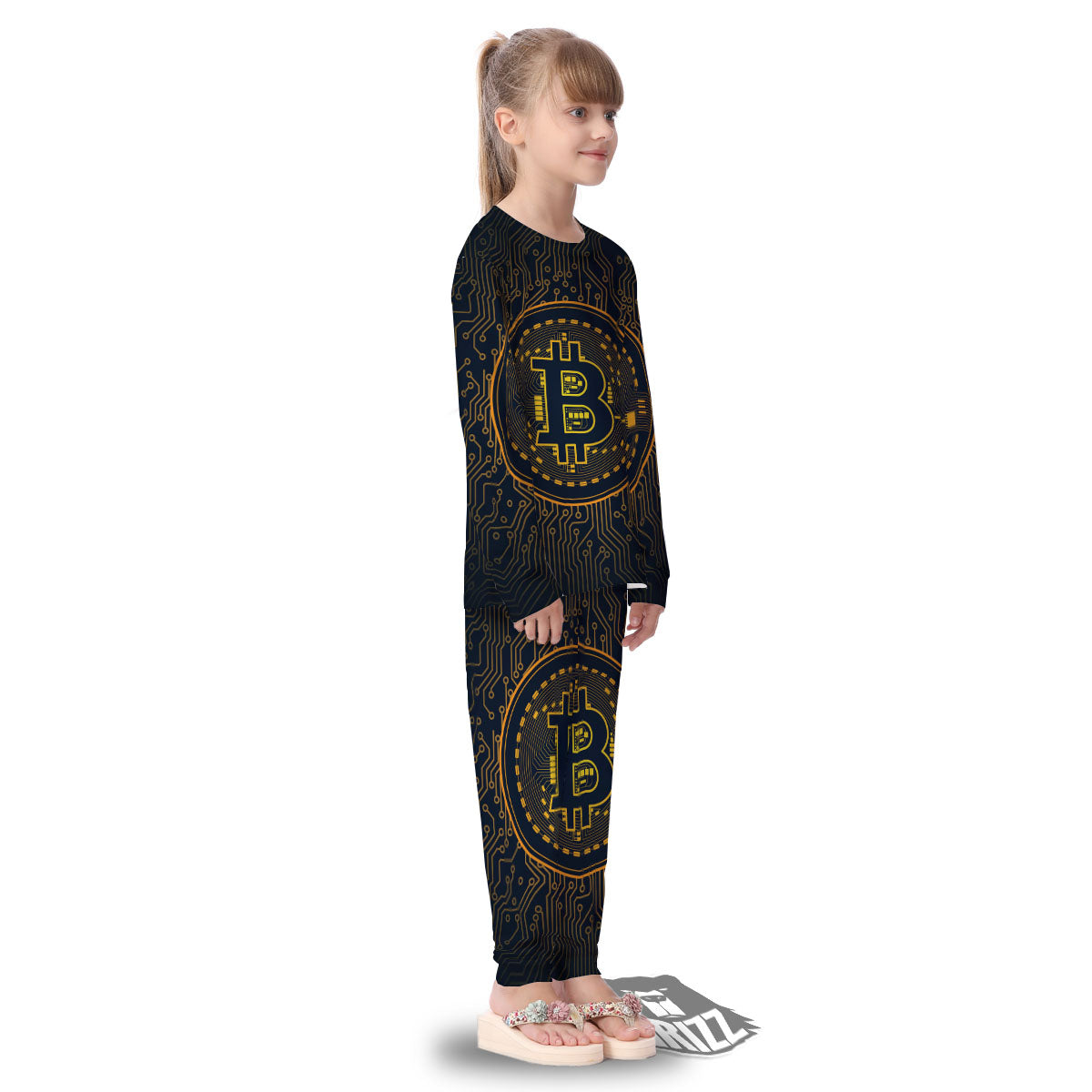 Symbol Bitcoin Crypto Print Kid's Pajamas-grizzshop