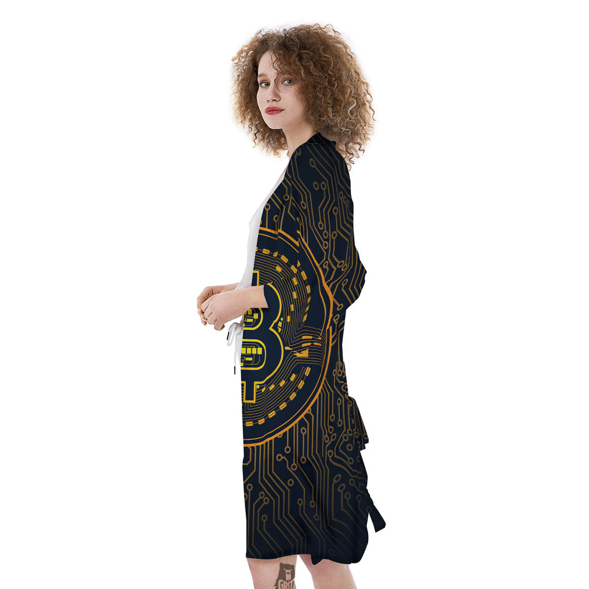 Symbol Bitcoin Crypto Print Kimono-grizzshop