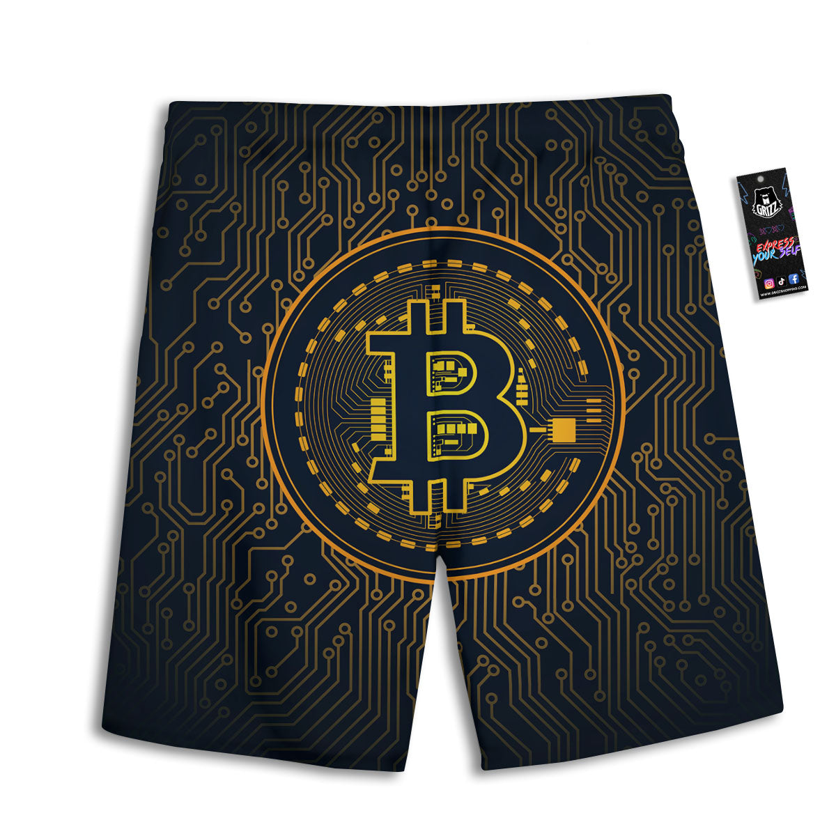 Symbol Bitcoin Crypto Print Men's Athletic Shorts