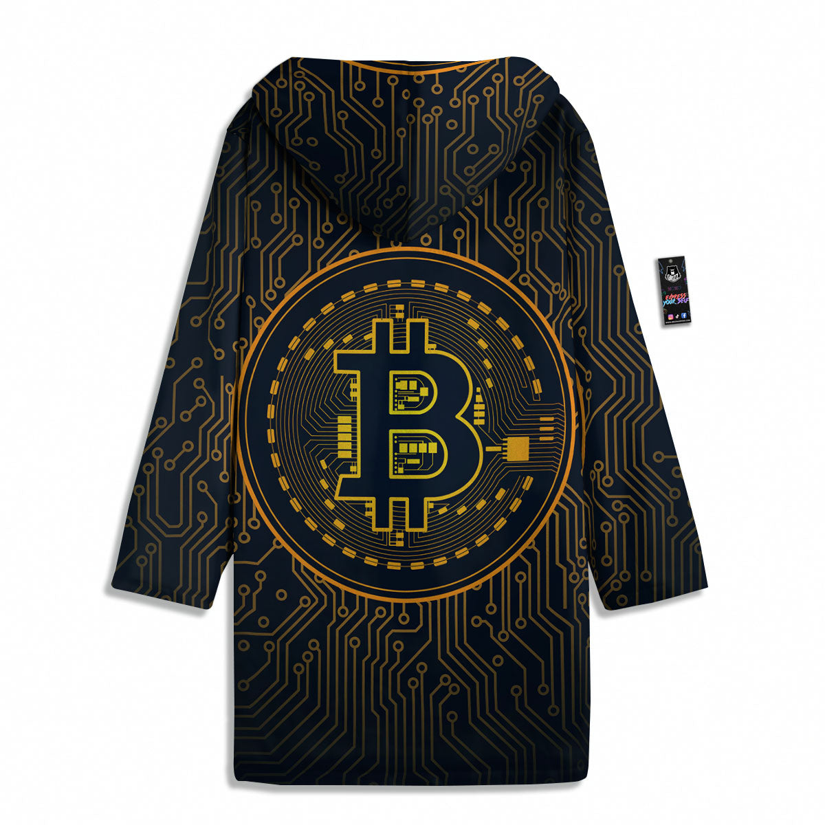 Symbol Bitcoin Crypto Print Men's Windbreaker Jacket-grizzshop