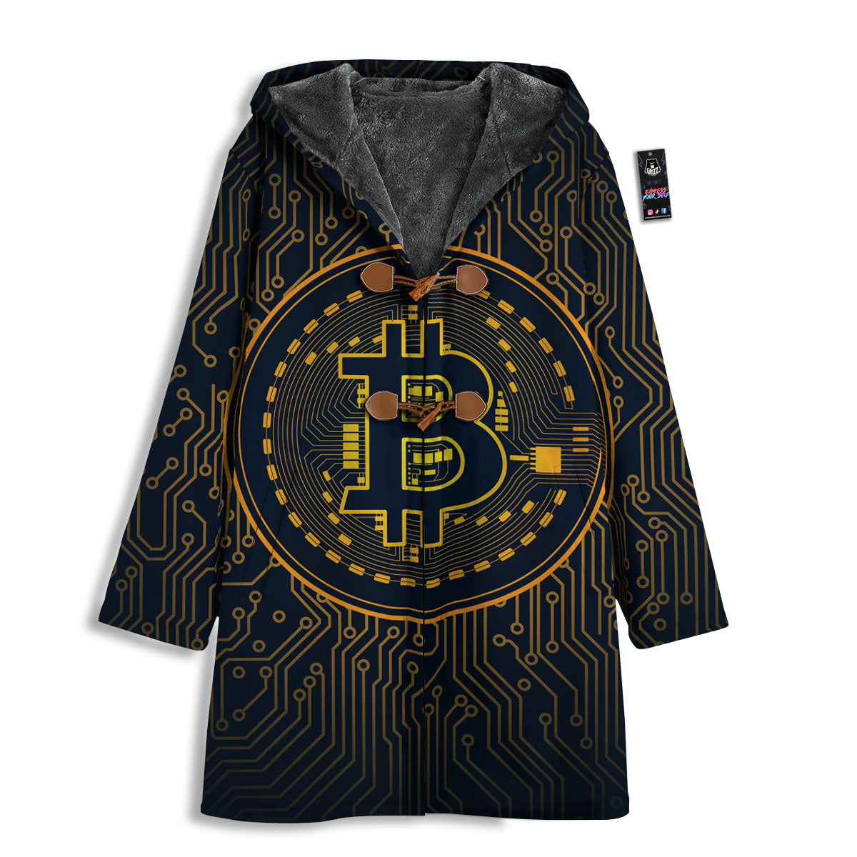Symbol Bitcoin Crypto Print Men's Windbreaker Jacket-grizzshop