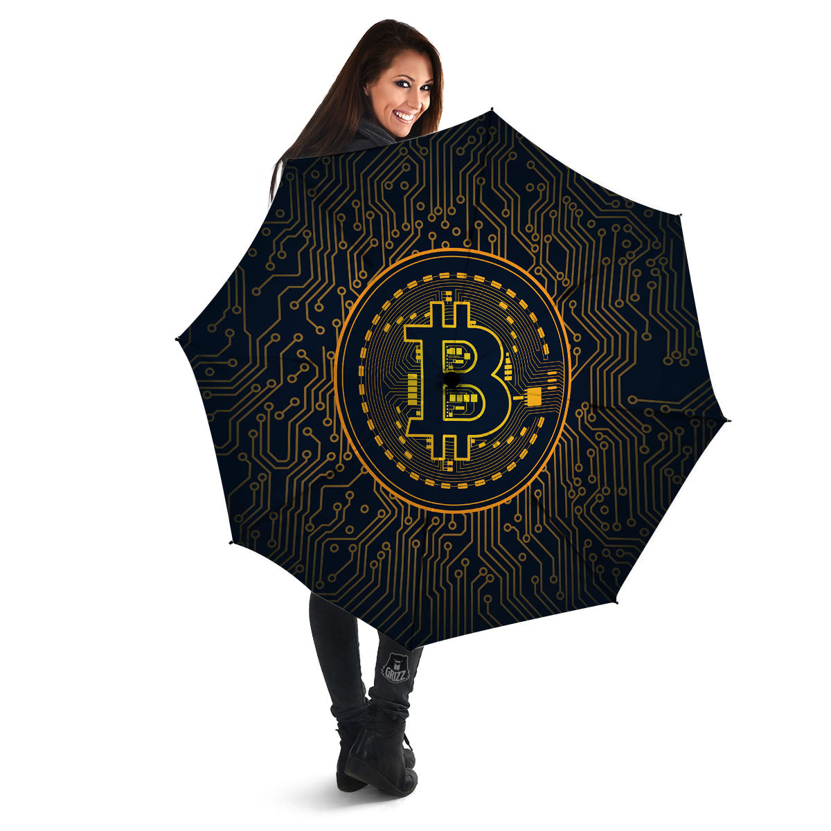 Symbol Bitcoin Crypto Print Umbrella-grizzshop