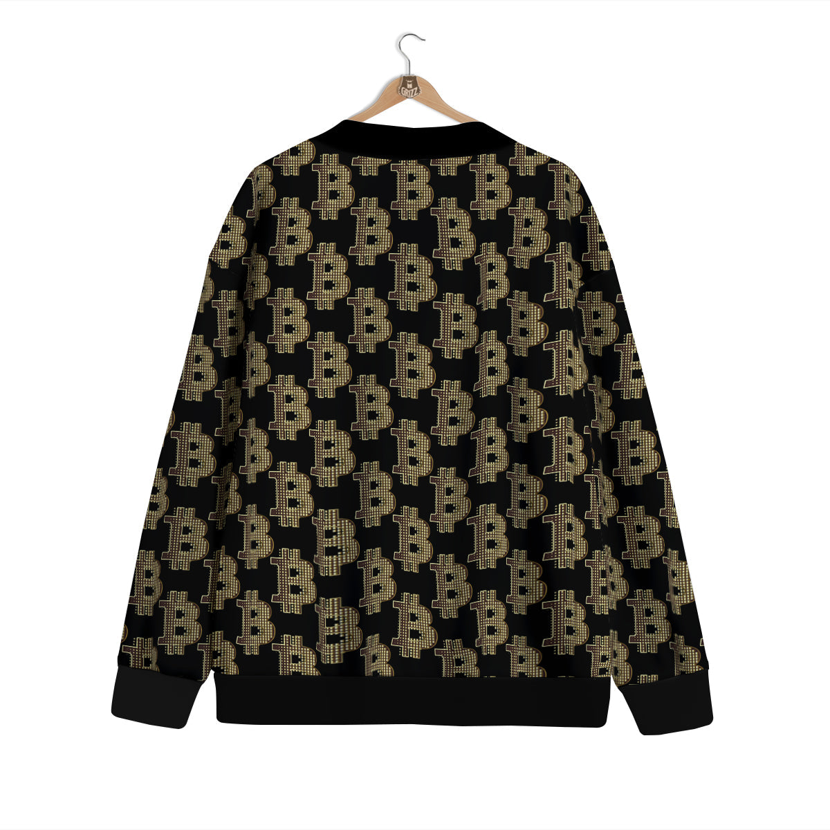 Symbol Bitcoin Print Pattern Cardigan-grizzshop