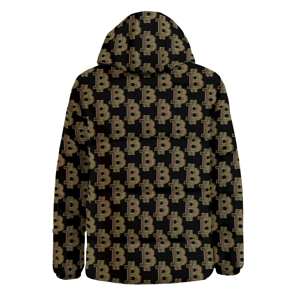 Symbol Bitcoin Print Pattern Down Jacket-grizzshop