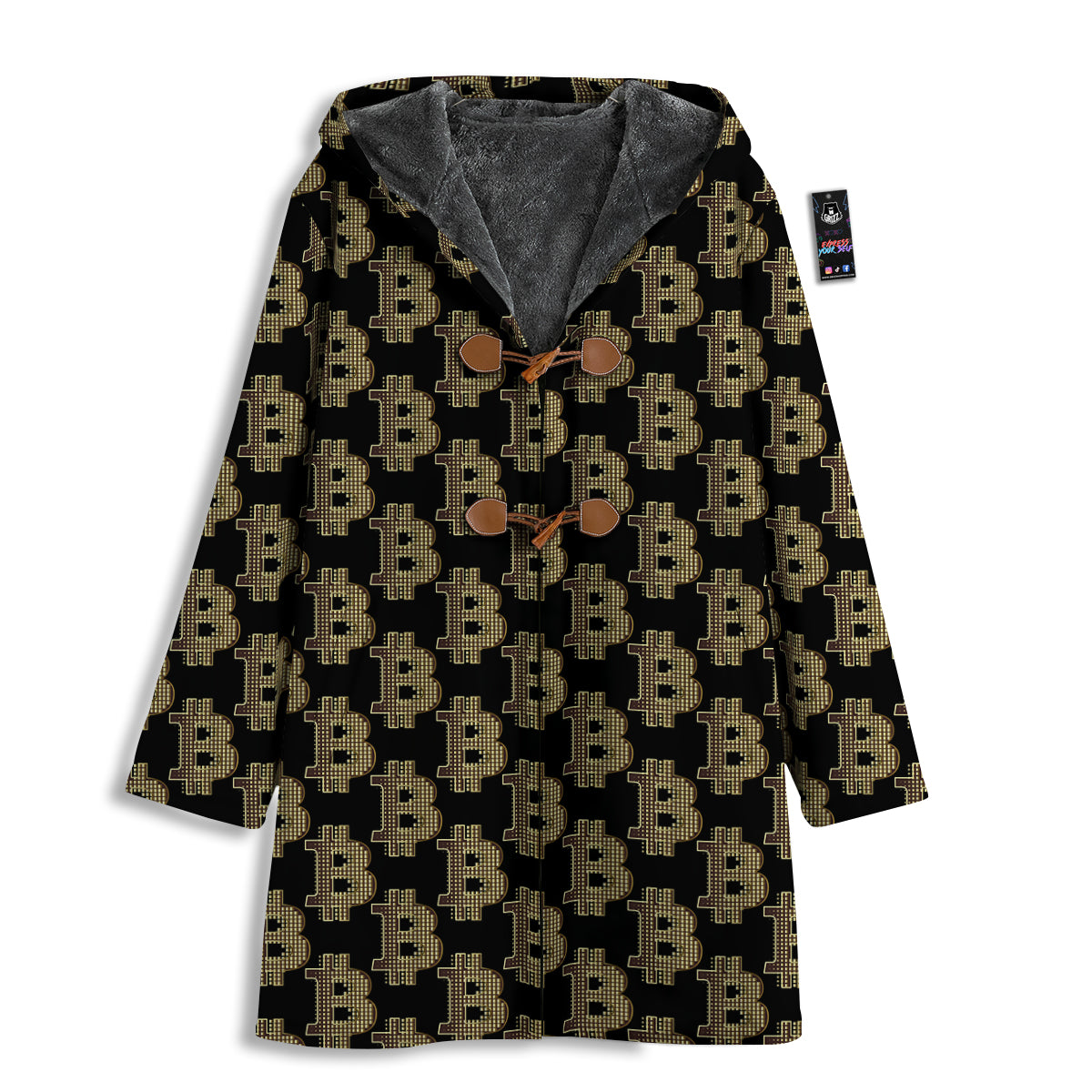 Symbol Bitcoin Print Pattern Men's Windbreaker Jacket-grizzshop