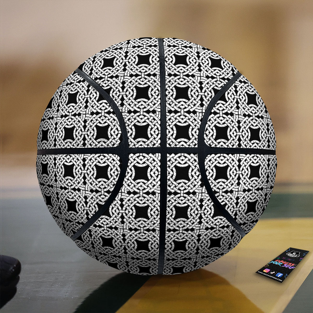 Symbol Black Celtic Print Pattern Basketball-grizzshop