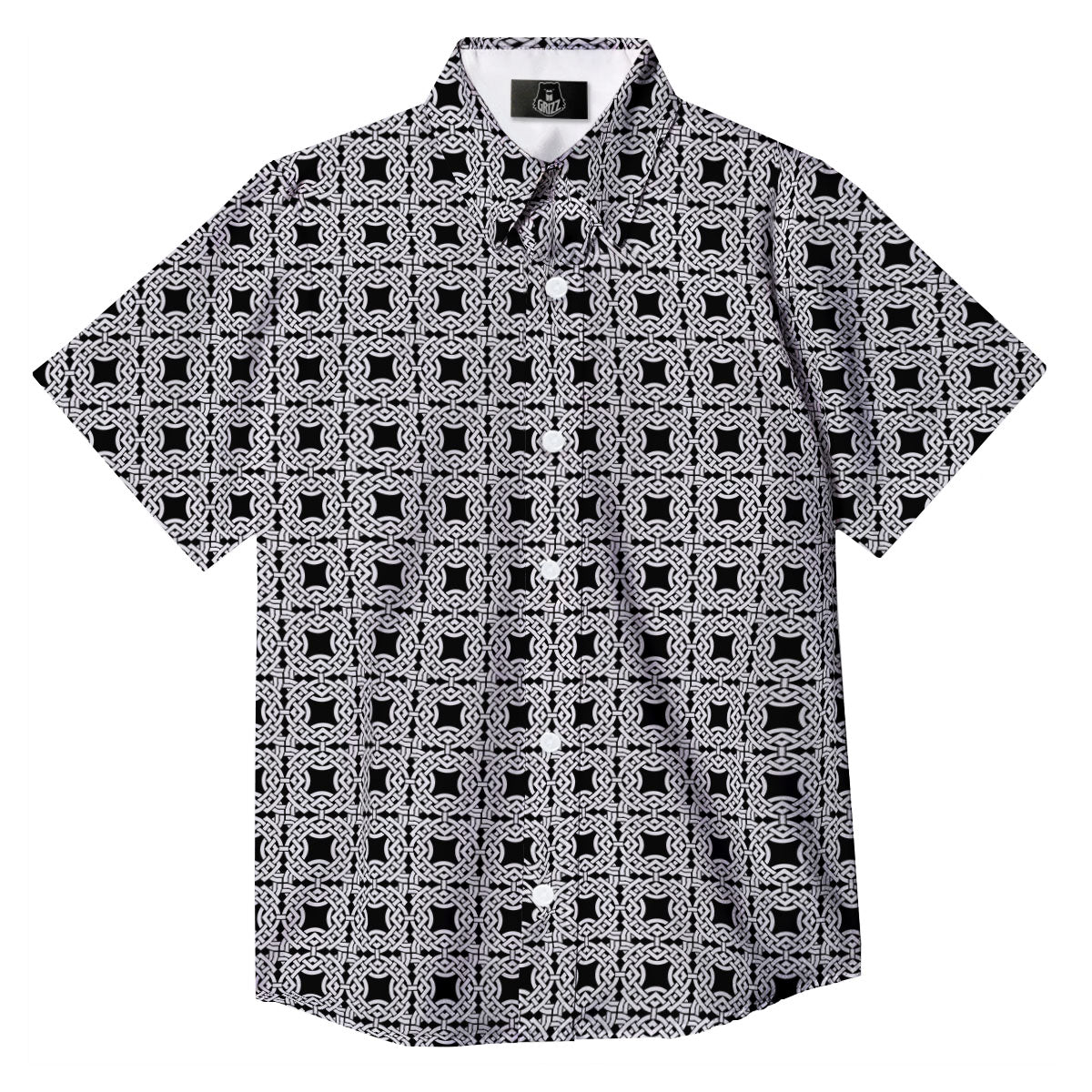 Symbol Black Celtic Print Pattern Button Up Shirt-grizzshop