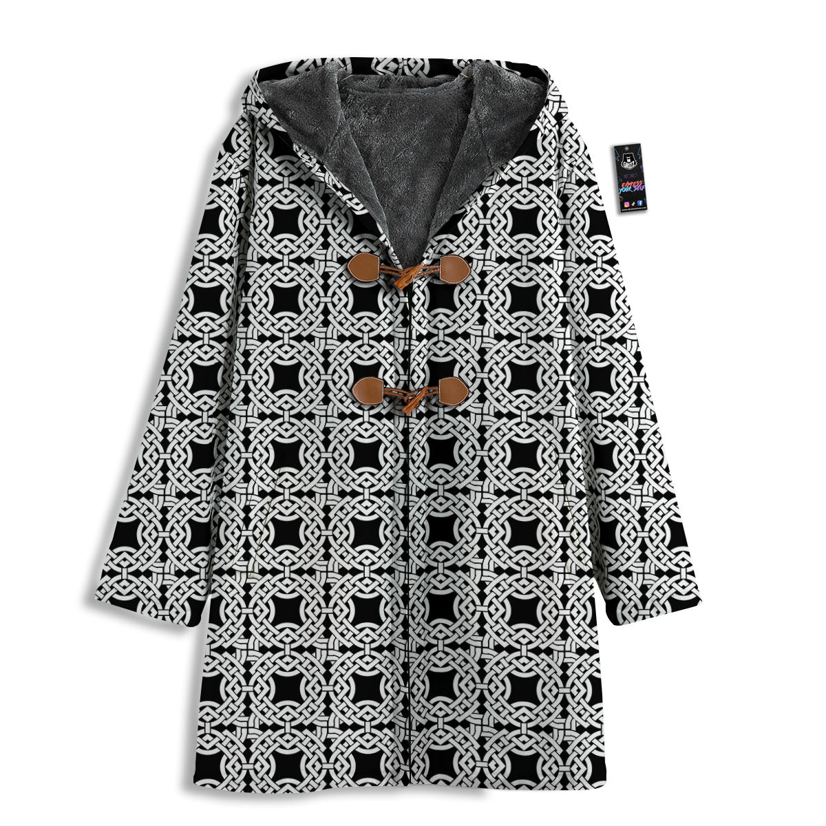 Symbol Black Celtic Print Pattern Men's Windbreaker Jacket-grizzshop